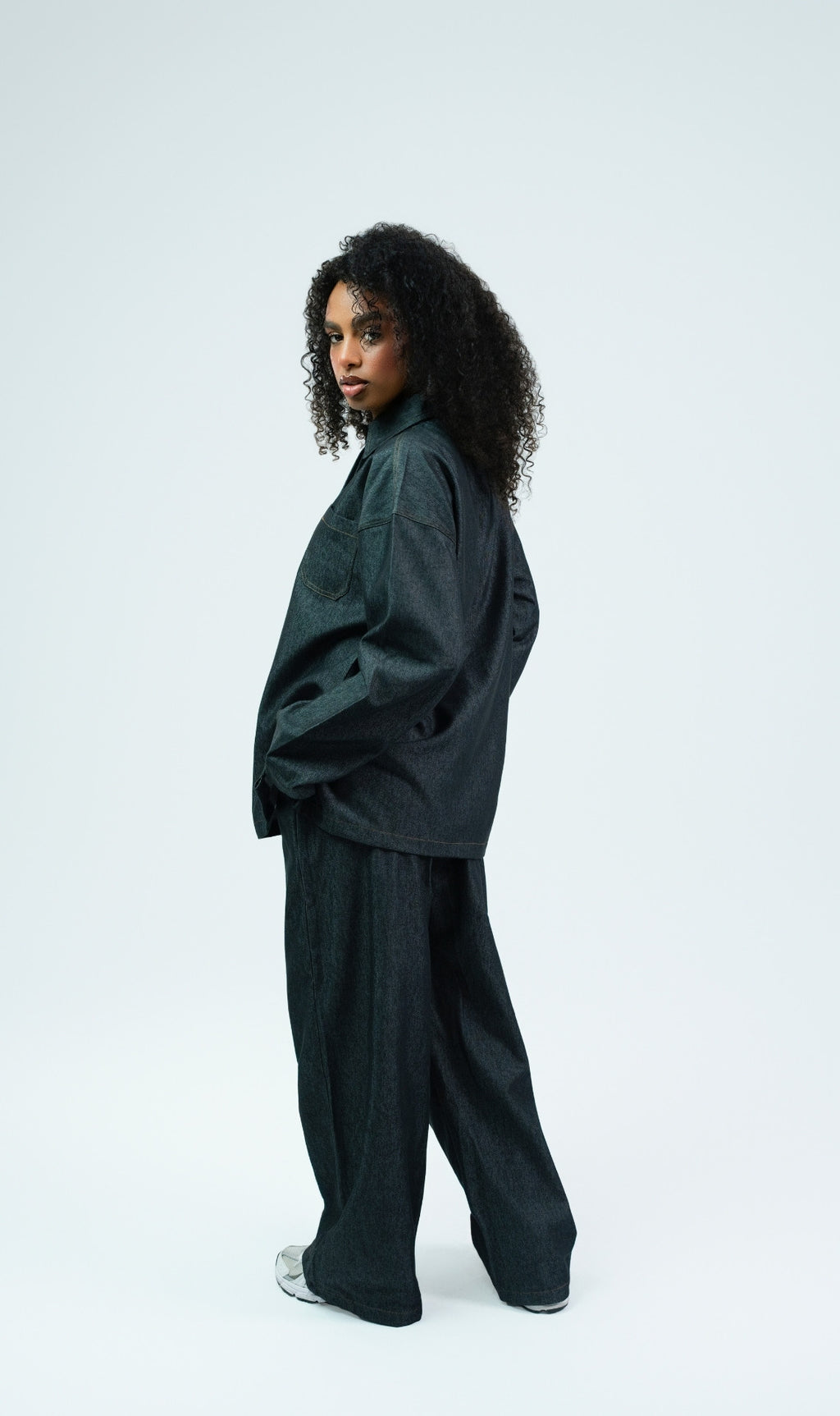 Ensemble Denim top et pantalon FADED BLACK