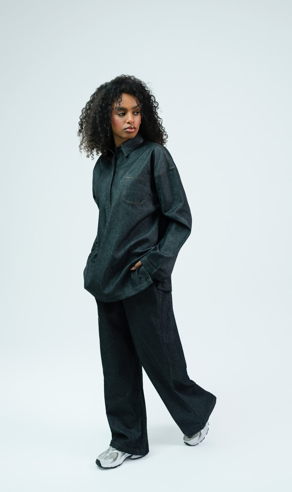 Ensemble Denim top et pantalon FADED BLACK