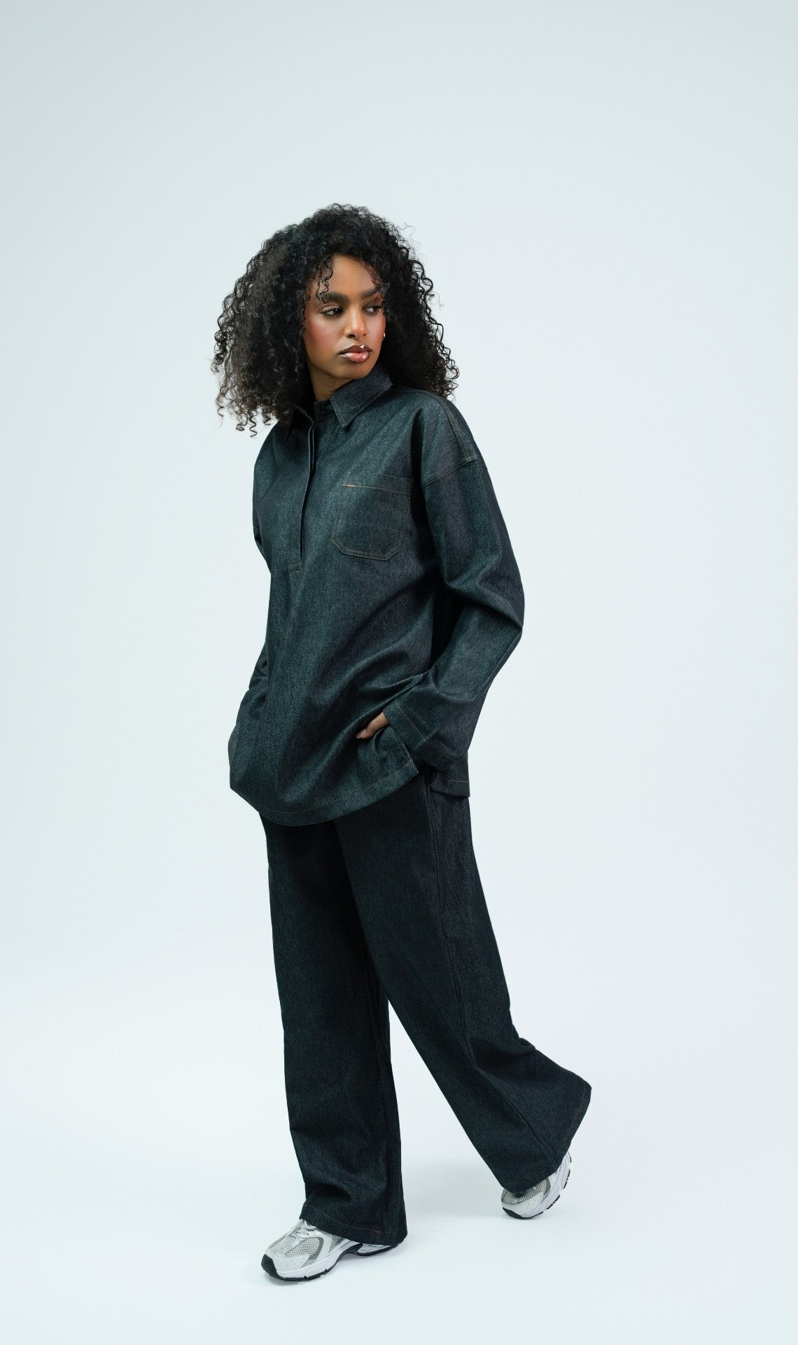 Ensemble Denim top et pantalon FADED BLACK