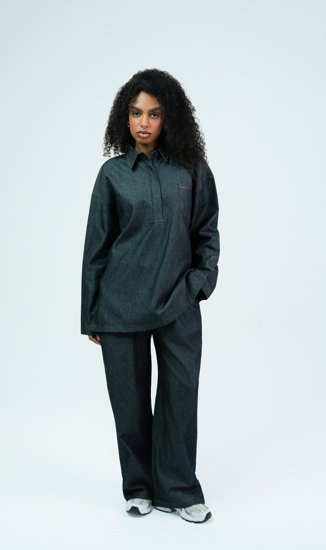 Ensemble Denim top et pantalon FADED BLACK